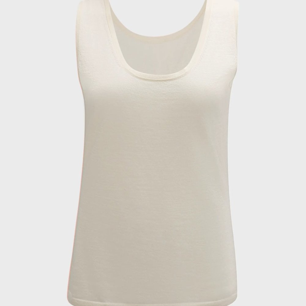 Winter White Neiman Marcus 100% cashmere tank top